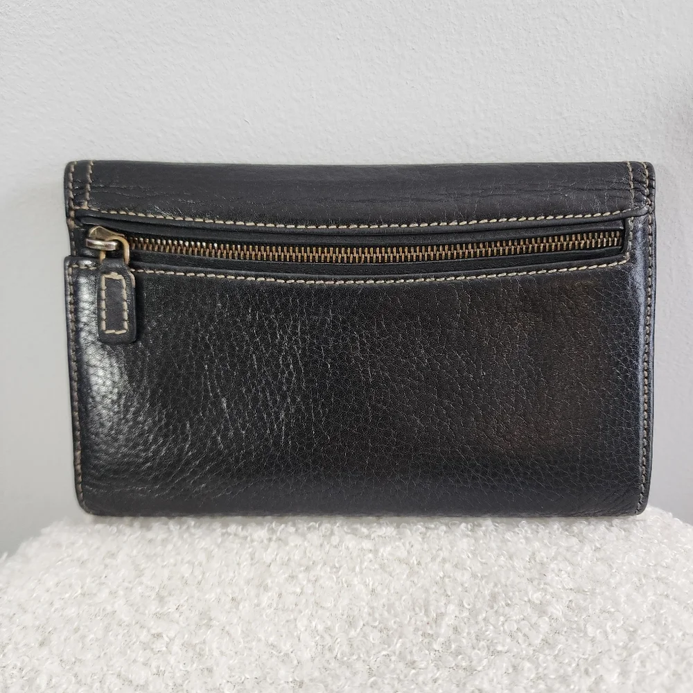 Dior Black Leather Wallet with Gold Accents